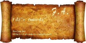 Für Ambró névjegykártya